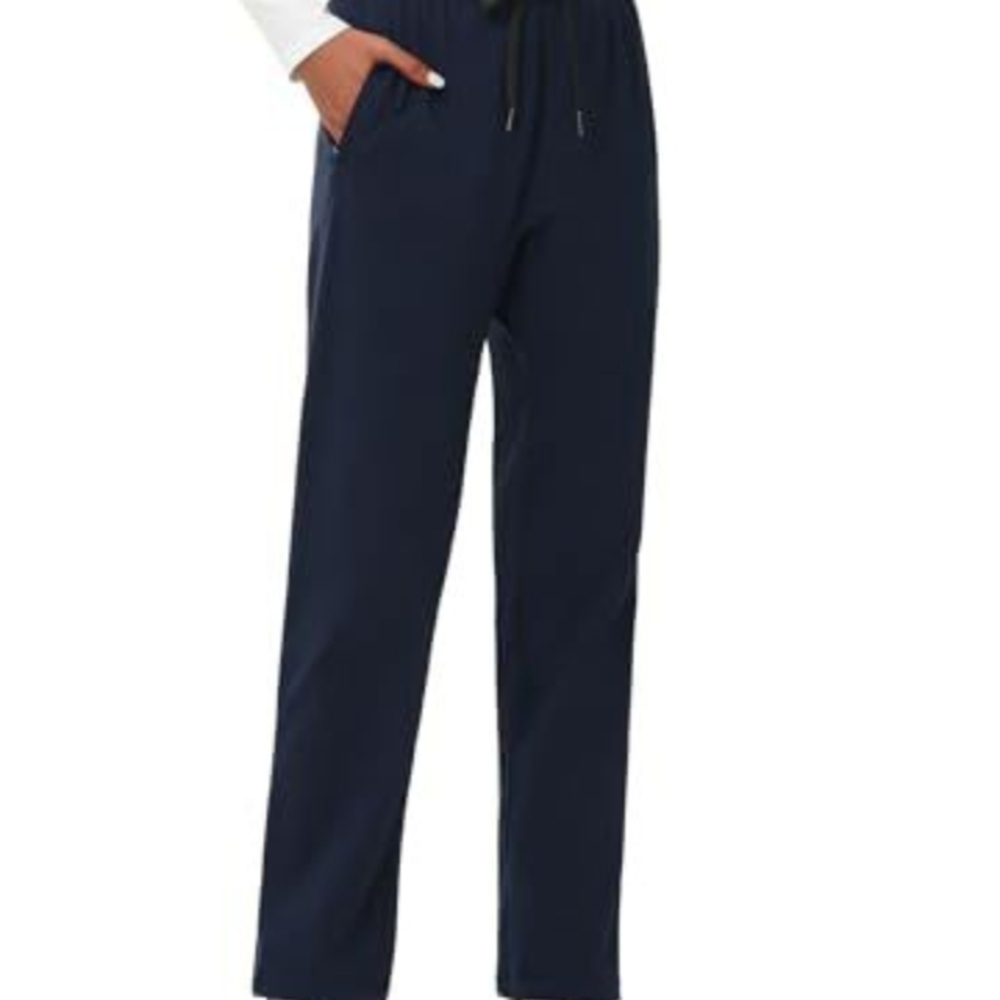 Navy Blue Relaxed-Fit Sweat Pants with Elastic Waistband, XL